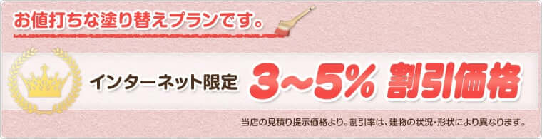インターネット限定 3～5% 割引価格