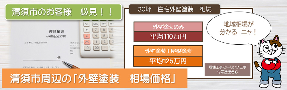 清須市　外壁塗装の相場価格　イメージ