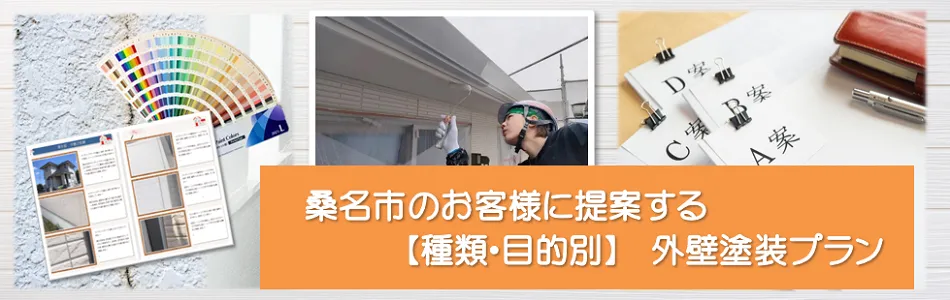桑名市のお客様に提案する【種類、目的別】外壁塗装プラン　イメージ