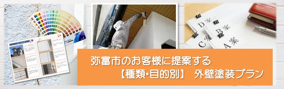 弥富市のお客様に提案する【種類、目的別】外壁塗装プラン　イメージ