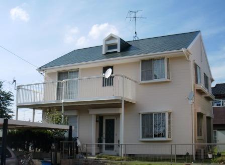 中川区　ヨーロピアン風洋風住宅　外壁塗装　施工例