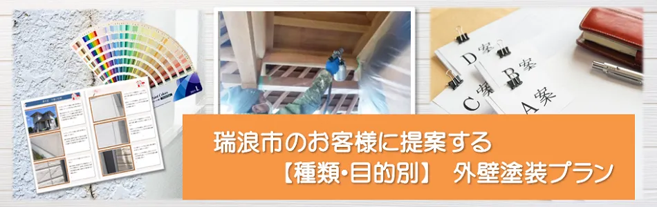 瑞浪市のお客様に提案する【種類、目的別】外壁塗装プラン　イメージ