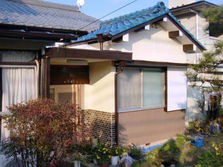 名古屋市名東区　明るいクリーム系　和風住宅　外壁塗装　施工例