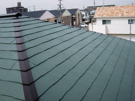 あま市 洋風住宅 ツートンカラー外壁塗装 施工例 屋根塗装施工後 イメージ
