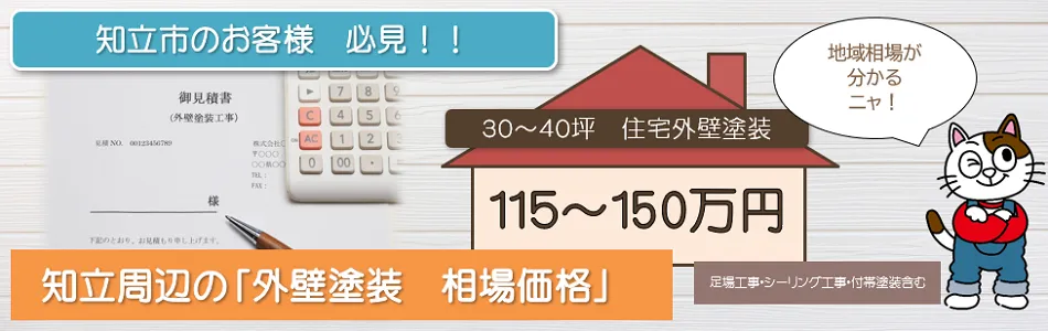 知立市内の【外壁塗装　相場価格】　イメージ