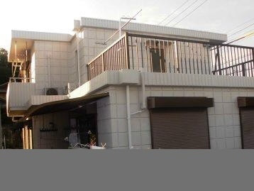 豊田市　ベビーピンク　モダン住宅　外壁塗装　施工例の写真