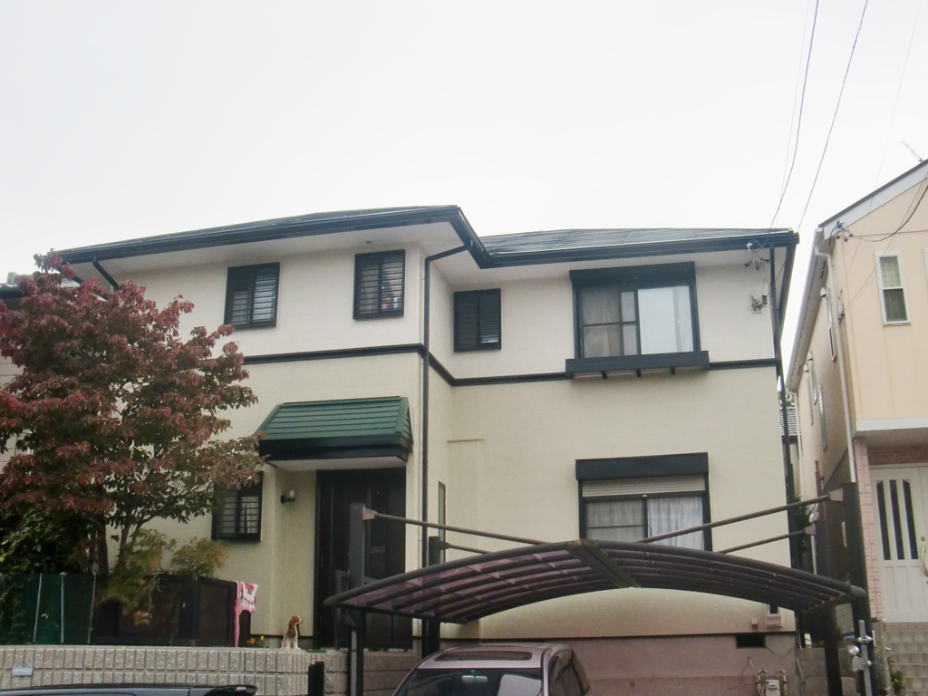 東海市　ヨーロピアン風住宅　外壁塗装　施工例
