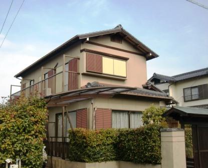 名古屋市緑区 上品な黄土色を使用した和風住宅外壁塗装 施工前 イメージ