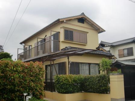 名古屋市緑区 上品な黄土色を使用した和風住宅外壁塗装 施工例