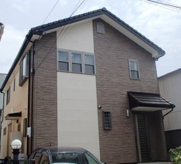 名古屋市中川区　ナチュラルモダン住宅　外壁塗装　施工例の写真