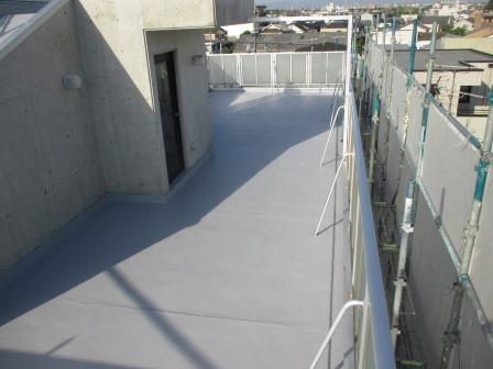 守山区 RC住宅 外壁塗装・屋上防水 施工例 屋上防水完成 イメージ