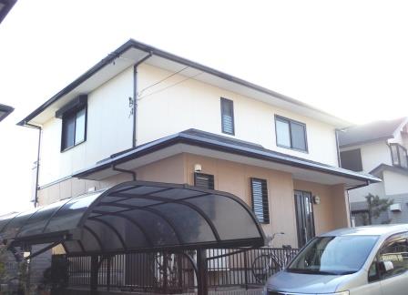 名古屋市緑区　２色使いシンプルモダン住宅　外壁塗装　施工例