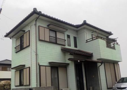 常滑市 ベージュ×キャメル モダン住宅外壁塗装 施工例 塗装前 イメージ