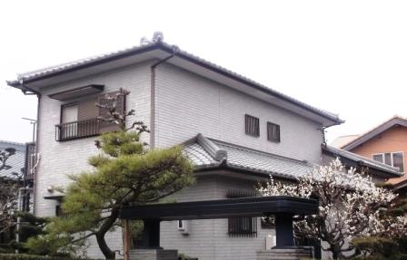 大治町 淡いグリー系 和風住宅 外壁塗装 施工例 塗装前 イメージ