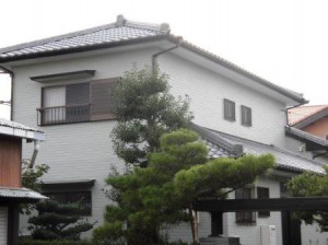 大治町　淡いグリー系　和風住宅　外壁塗装　施工例