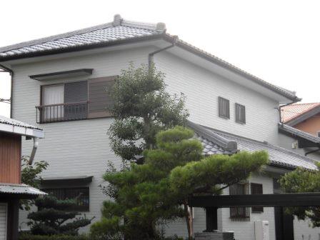 大治町　淡いグリー系　和風住宅　外壁塗装　施工例の写真