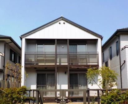 名古屋市中川区　ホワイト系　モダン外壁塗装　施工例の写真