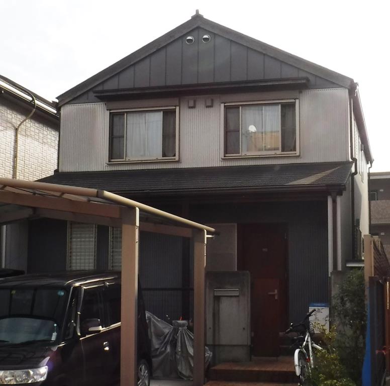 名古屋市中川区 ホワイト系 モダン外壁塗装 施工例 塗装前 イメージ