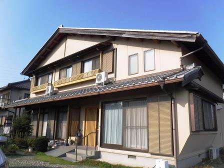 愛西市 黄色系 和モダン住宅 外壁シリコン塗装 施工例 塗装前 イメージ
