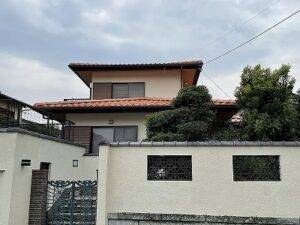 桑名市　オレンジ×アイボリー系　和風住宅　外壁塗装　施工例