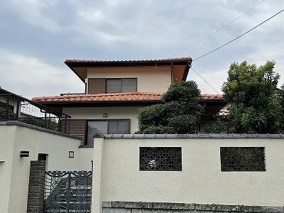 桑名市　オレンジ×アイボリー系　和風住宅　外壁塗装　施工例の写真