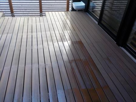 尾張旭市　ウッドデッキ・ベランダ手摺り塗装　施工例