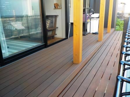 尾張旭市 ベランダウッドデッキ塗装 施工後 イメージ