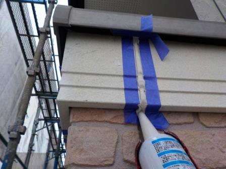 豊川市 ナチュラル洋風住宅 外壁塗装 施工前 シーリング材充填 イメージ