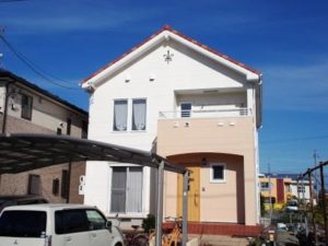 岩倉市　かわいいナチュラル系　南欧住宅　外壁塗装施工例