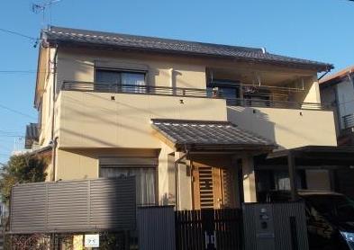 名古屋市西区　和風住宅　シリコン外壁塗装　施工例