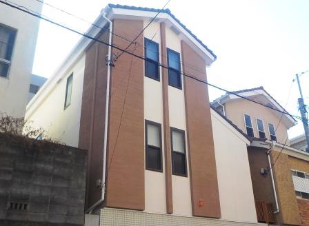 名古屋市東区　洋風住宅シリコン外壁塗装　施工例