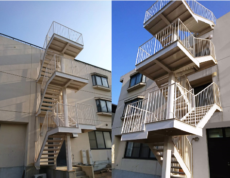 知多郡美浜町　鉄骨階段　外壁塗装　施工例