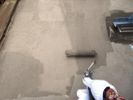北名古屋市 アイボリー×ブラウン系 外壁塗装 施工例 屋上防水塗装 イメージ