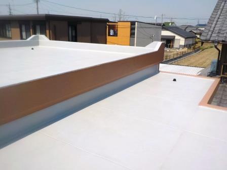 北名古屋市 アイボリー×ブラウン系 外壁塗装 施工例 屋上完成 イメージ
