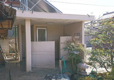 北名古屋市 アイボリー×ブラウン系 外壁塗装 施工例 塗装前 イメージ