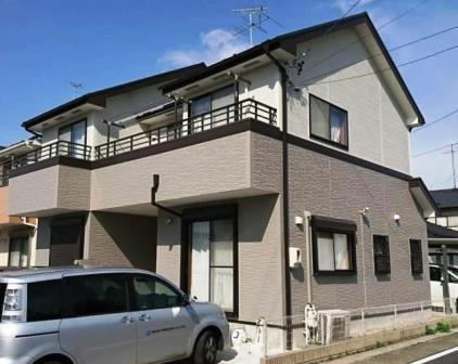 名古屋市守山区　吉根モダン住宅　外壁塗装　施工例