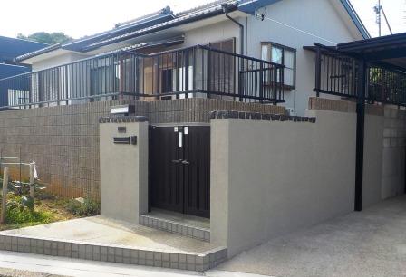 小牧市　グレージュ系　和風住宅　外壁塗装　施工例の写真
