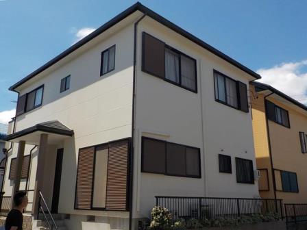 東郷町　洋風シンプルモダン住宅　外壁塗装　施工例