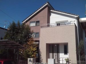 名古屋市名東区　ナチュラルモダン洋風住宅　外壁塗装　施工例