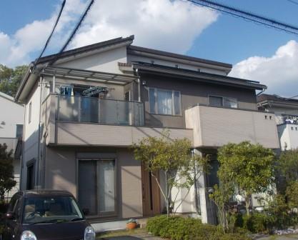 犬山市 人気のくすみカラー 洋風住宅 外壁塗装 施工例前 塗装前 イメージ