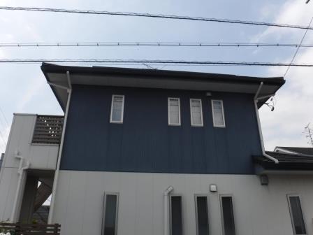 江南市 白×ブルー系 カジュアル住宅 外壁塗装 施工前 イメージ