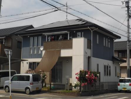 江南市 白×ブルー系 カジュアル住宅 外壁塗装 施工前 イメージ