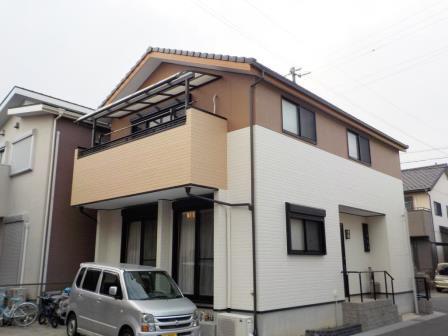 一宮市　洋風ナチュラル住宅　外壁塗装　施工例の写真