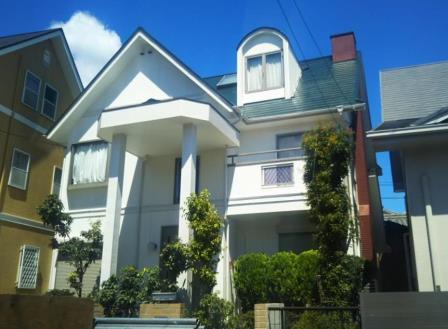 尾張旭市　洋風ヨーロピアン住宅　外壁塗装　施工例の写真