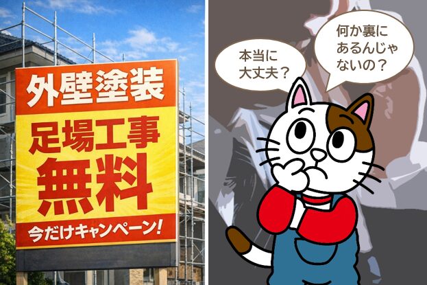 「外壁塗装 足場工事無料」というセールストークが生む お客様の「業界不信」について塗装業者が本気で考えるべきこと イメージ