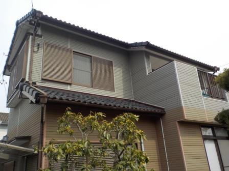 豊川市 和風モダン住宅 屋根 外壁塗装 施工前 イメージ