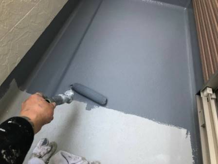 守山区 アーバンモダン住宅 外壁塗装 施工例 ベランダ防水塗装上塗 イメージ