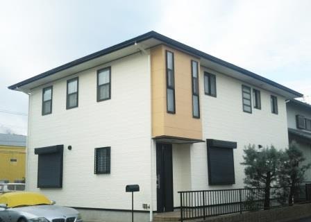 江南市　エスバイエル　スタイリッシュ住宅　外壁塗装施工例の写真