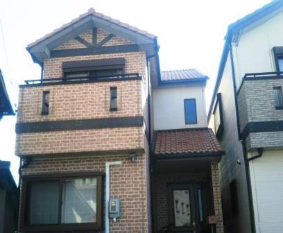 あま市 ブリック調洋風住宅 外壁ダブルトーン塗装 施工例 塗装前 イメージ