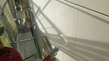 名古屋市名東区 ナチュラルモダン住宅 外壁塗装 施工例 サイディング外壁上塗り イメージ